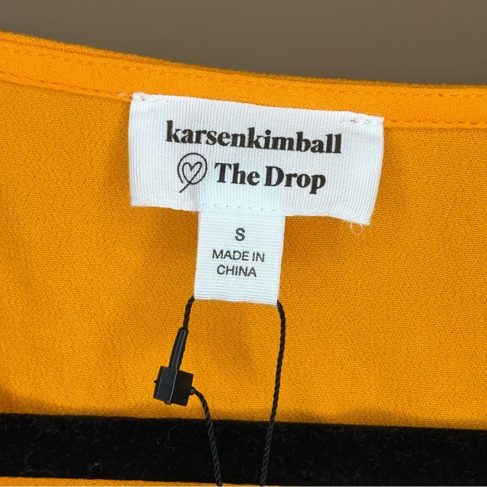NWT Karsenkimball The Drop Oriole Orange V-Neck Tiered Dress Size Small - Picture 5 of 8